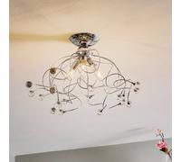 Plafonnier en cristal Trilly ONLI, dimmable, argenté, Salon / Salle à manger, Métal, Moderne, Plafonnier
