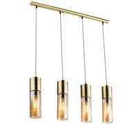Plafonnier en laiton éclairage de salon suspension en verre ambre Globo 21000-4HM