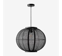 Plafonnier En Lin Ziyec Noir Ø50 Cm