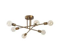 Plafonnier en métal - 3 bras - L. 64 cm x H. 30 cm - Doré - FLOWERA