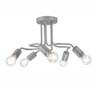 Plafonnier En Métal Argenté 5-Bras Ø44cm Moderne Salon Lampe De Plafond