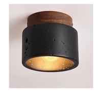 Plafonnier en pierre naturelle, style rustique du milieu du siècle, semi-encastré, style ferme, en bois, petit modèle, idéal pour une cuisine, un porche, une entrée ou un couloir.