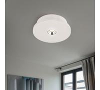 Plafonnier en plâtre blanc, lampe de cuisine moderne, chromé, LED 4W 200Lm, blanc chaud, DxH 16x4,5 cm