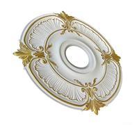 Plafonnier en polyuréthane pour médaillon, accents or blanc, 33,5 cm, 45,5 | Polyuréthane léger, résistant à l'humidité, facile à installer, plusieurs options de taille, style européen