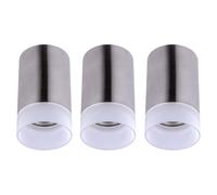 Plafonnier en saillie en aluminium pour salon, plafonnier, salle à manger, verre satiné, 1x GU10, DxH 6,5 x 11 cm, lot de 3