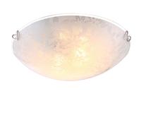 Plafonnier plafonnier verre opale blanc rond décor floral 30 cm salon