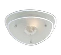 Plafonnier en verre de cristal, lampe de salon, lampe de couloir, métal chromé, verre satiné, 1x E27, LxlxH 28 x 28 x 10 cm