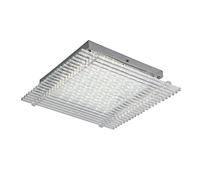 Plafonnier en verre, éclairage de couloir, éclairage de salon, tiges de verre transparentes, 1 LED 18 W, 1360 lm, blanc neutre, L x l x H 32 x 32 x 8 cm