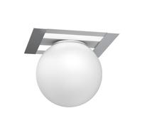 Plafonnier En Verre Métal Chromé Blanc Salon L:22 Cm E27 Boule Lampe De Plafond
