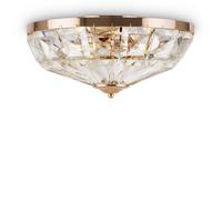 Plafonnier En Verre Métal Doré Chambre Ø39,6 Cm E14 Lampe De Plafond 4-Flammes