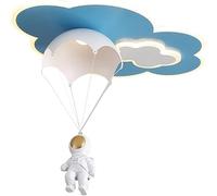 Plafonnier encastré Compatible with d'enfant compatible avec de garçon astronaute compatible à LED nuage intensité variable bleu blanc,lumières suspendues