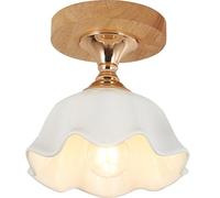 Plafonnier Encastré En Céramique Blanche À Pétales, Style Nordique Japonais, Design Floral Minimaliste Moderne, Idéal Pour Une Décoration Intérieure (Entrée, Couloir, Chambre).