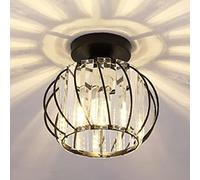 Plafonnier encastré en cristal transparent en forme de citrouille, hauteur 7 pouces, minimalisme, 1 lampe, luminaire de plafond pour hall d'entrée, lampe de plafond LED moderne, luminaire suspendu