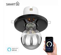 Plafonnier encastré en porcelaine TELA noir incl. lampe LED E27 486lm Smart