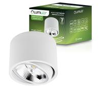 Plafonnier encastré halogène spot tube orientable GU10 ES111 rond blanc 100mm TELES LUMILED