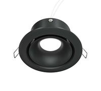 Plafonnier encastré lampe salle à manger 1 flamme rond GU10 noir D 9,8 cm