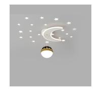 Plafonnier Encastré Moderne Ciel Étoilé Pour Chambre D'Enfant, Projecteur Lune Et Étoiles Créatif, Lampe de Plafond Décorative Pour Chambre de Garçon Ou de Fille (Lune Dorée)/Lune