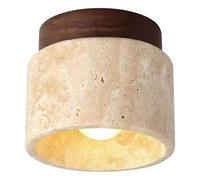 Plafonnier encastré moderne du milieu du siècle Wabi-Sabi en pierre naturelle, éclairage de plafond vintage en bois de ferme, couloir, près du plafonnier pour porche, entrée, salon, escalier, allée