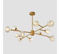 Plafonnier encastré moderne pour chambre à coucher, lustre Spoutnik doré avec globe en verre, lampe à suspension de luxe pour salle à manger, lustre de branche d'arbre vintage du milieu du siècle,