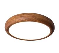 Plafonnier Encastré Moderne Style Japonais Imitation Bois, Lampe Ronde Minimaliste Nordique En Acrylique, Luminaire de Décoration Intérieure Pour Chambre, Salon Ou Bureau (Trois Couleurs de Lumière Ch