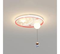 Plafonnier encastré pour chambre d'enfant, astronaute de dessin animé du milieu du siècle, luminaire moderne rond bleu pour enfants, proche du plafonnier, étoiles nordiques, lustre pour chambre
