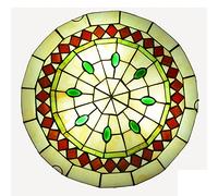 Plafonnier encastré Style Tiffany 12/16/20 Pouces, Lampes en Verre teinté, lustres Vintage E27 pour Salon, Chambre à Coucher, Salle à Manger, Couloir Dx09 40 cm-dx18-50 cm 40 cm (dx09 50 cm)