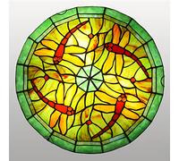 Plafonnier encastré Style Tiffany 12/16/20 Pouces, Lampes Rondes en vitrail, lustres Vintage E27 pour Salon, Chambre à Coucher, Salle à Manger, Couloir (Dx46 30 cm - Dx46 48 40 cm (Dx49 40 cm))