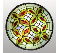 Plafonnier encastré Style Tiffany 12/16/20 Pouces, Lampes Rondes en vitrail, lustres Vintage E27 pour Salon, Chambre à Coucher, Salle à Manger, Couloir (Dx46 30 cm - Dx46 48 40 cm (Dx50 30 cm))