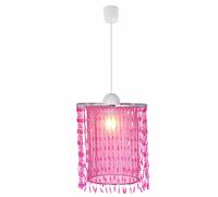 Plafonnier enfant fille rose pendule en cristal dans un ensemble comprenant des ampoules LED