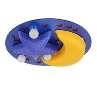 Plafonnier Enfants Chambre de jeu Lune Étoiles Garçons Filles Lampe bleue en kit avec ampoules LED