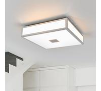 Lindby Plafonnier Salle De Bain Eniola à intensité variable (Moderne) en Argent e. a. pour de bain (à 2 lampes, E27) WC Luminaire Lampe Plafond Eclerage