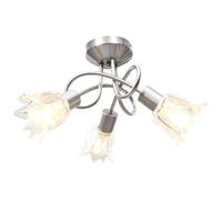 vidaXL Plafonnier Lustre suspendu Tulipe d'intérieur Verre transparent 3 ampoules E14