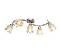 vidaXL Plafonnier et abat-jour 289233 Lustre suspendu 5 ampoules E14 verre transparent