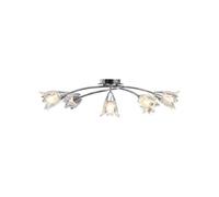 vidaXL Plafonnier et abat-jour Tulipe en verre transparent 5 ampoules E14