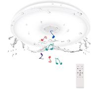 Plafonnier Étanche Avec Télécommande,Plafonnier De Salle De Bain Avec Haut-Parleur Bluetooth,Couleurs Changeantes,28Cm,Rgb,É[AT69]