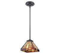 Plafonnier ETERNO 7 En Bronze Antique Salon Chambre Lampe Tiffany