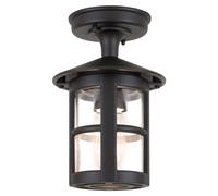 Plafonnier Extérieur IP43 Noir Aluminium Rustique Décoratif ASHFORD Balcon