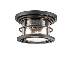 Plafonnier extérieur lampe de balcon acier verre noir 2 flammes E27 jardin