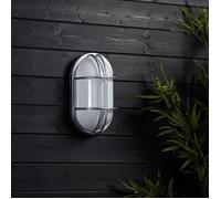 Plafonnier Extérieur Ovale 260x146 mm Hublot Acier Galvanisé Fjord Argent