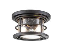 Plafonnier Extérieur Rond B : 25,4 CM IP44 Noir 2x E27 Lampe Entrée, Terrasse