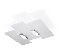 SOLLUX lighting Plafonnier - spot de plafond en acier verre - 1 flamme - ampoule LED - chrome blanc Fabiano