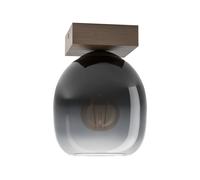 Plafonnier FILAGO E27 1X40W en bois et acier marron D145mm