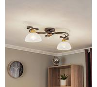 Plafonnier Flora Luminex, dimmable, noir, Salon / Salle à manger, Verre, Maison de campagne / Rustique, Plafonnier
