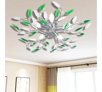 vidaXL Plafonnier à Quatre Bras Blanc Vert Luminaire Lampe Suspension Lustre 240982