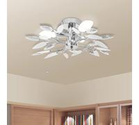 Vidaxl Plafonnier À Bras Feuille En Cristal Acrylique 5 Ampoules E14 Blanc