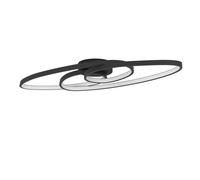 Plafonnier GIANELLA LED 38W en aluminium et acier noir 880x300x80mm
