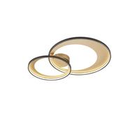 Plafonnier Granada Double Cercle Noir-Or Led 36w Dimmable L85 cm Trio Lighting