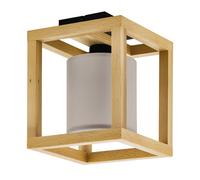 Plafonnier GRANADOS E27 1X25W en acier et bois noir et marron 300x300x250mm