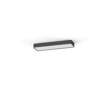 Plafonnier Gris H: 6Cm L: 63Cm Carré Inclus 2X T8 LED Chaud 3000 K