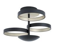 Plafonnier GROMOLA LED 33,8W en aluminium et acier noir et champagne D540mm